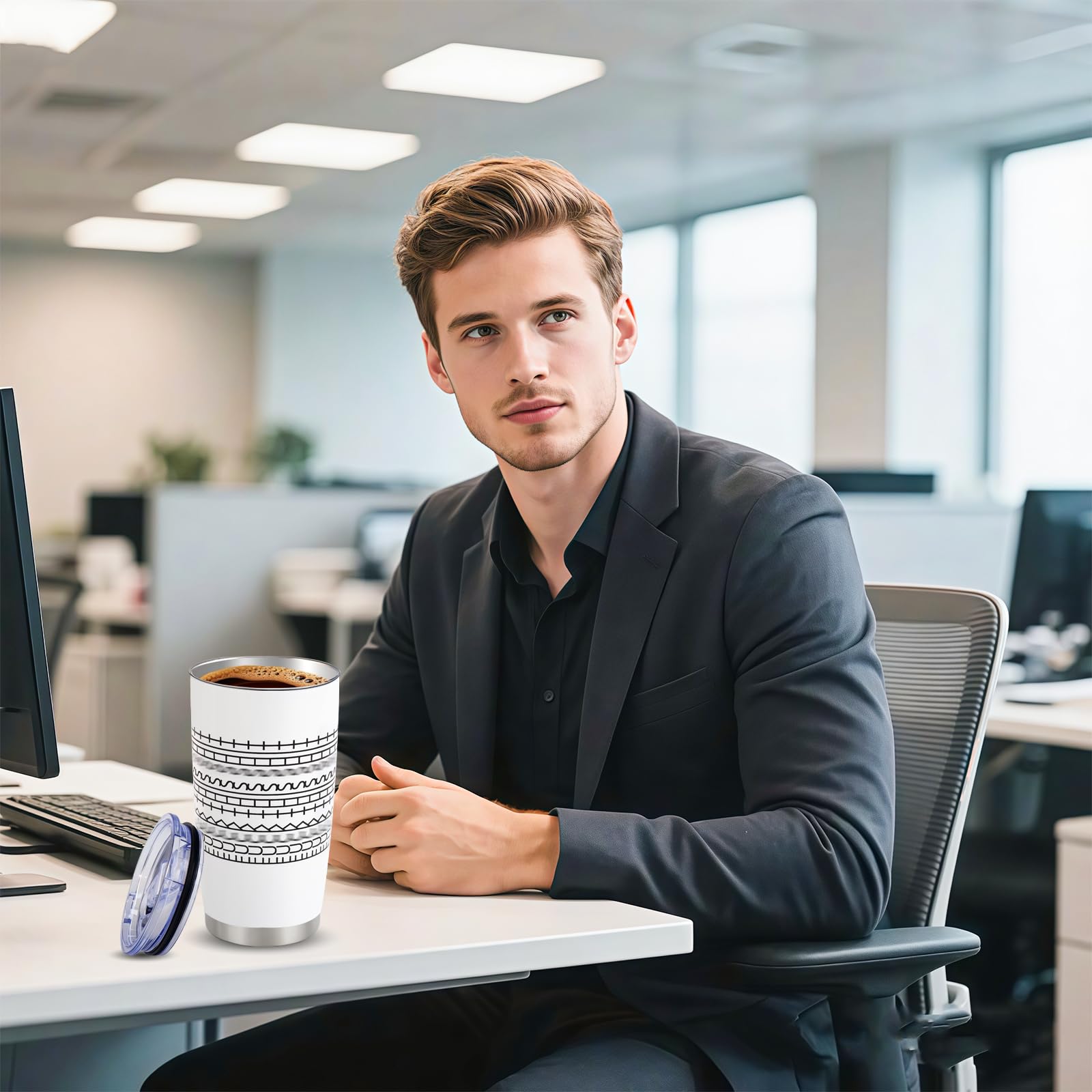 Taza EHZYP acero inoxidable con mensaje oculto, duradera para cualquier bebida.