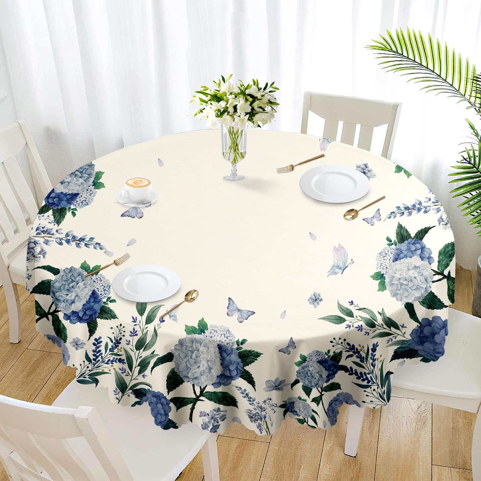 Mantel redondo Eikione, verano, impermeable para exterior