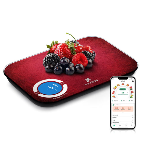 Balanza de cocina inteligente EILISON para medir ingredientes con precisión diaria.
