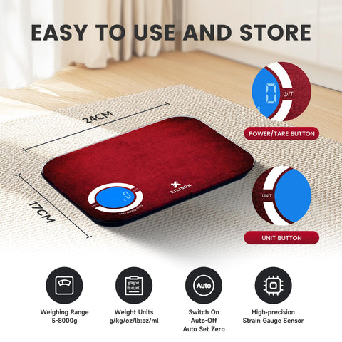 Pantalla táctil a color de la balanza EILISON para uso cómodo.