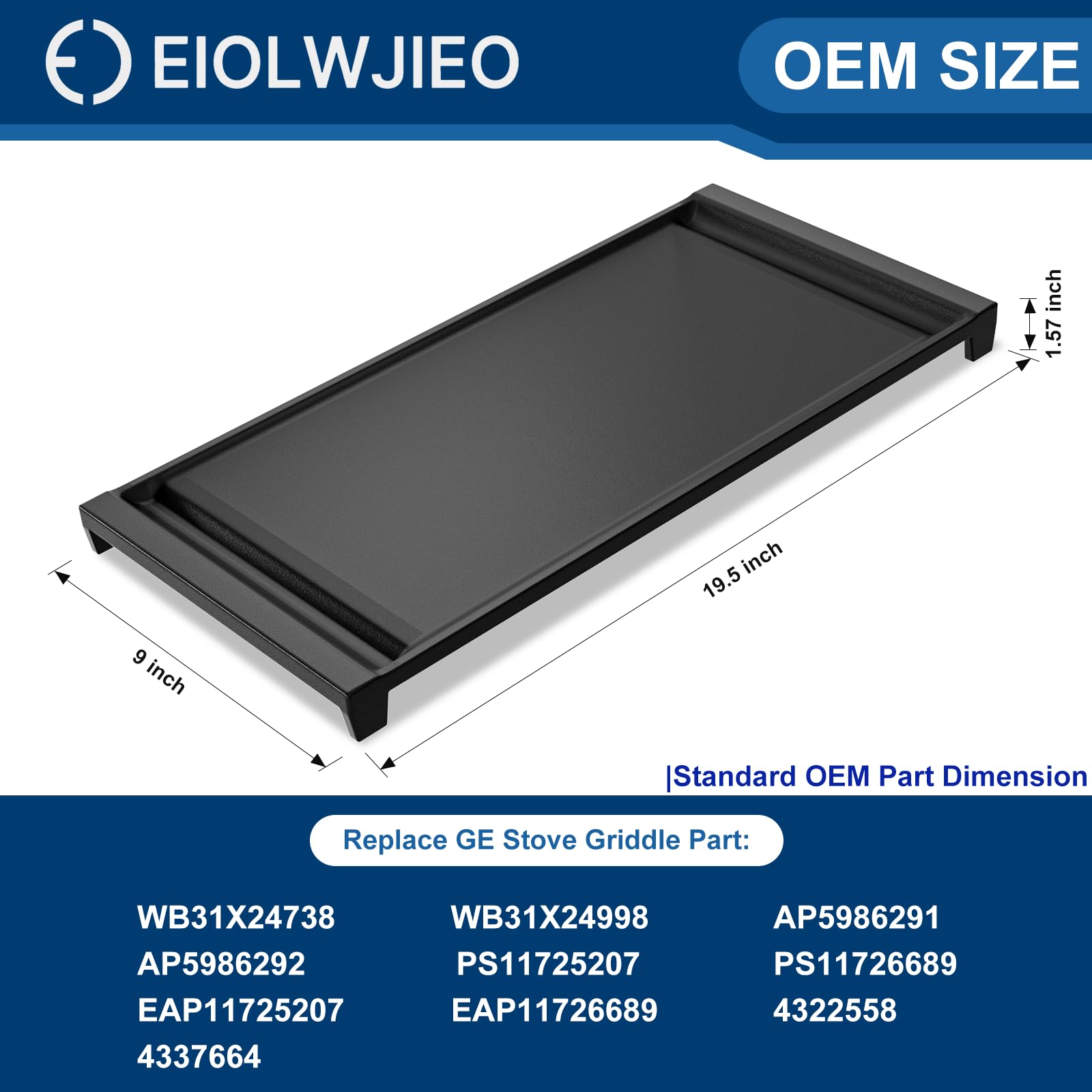 EIOLWJIEO plancha-hierro-fundido wb31x49806, duradera para uso diario