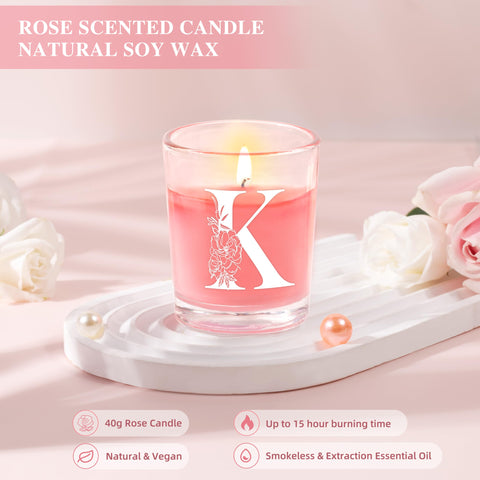 Vela de soja EIRNAY aroma a rosa suave.