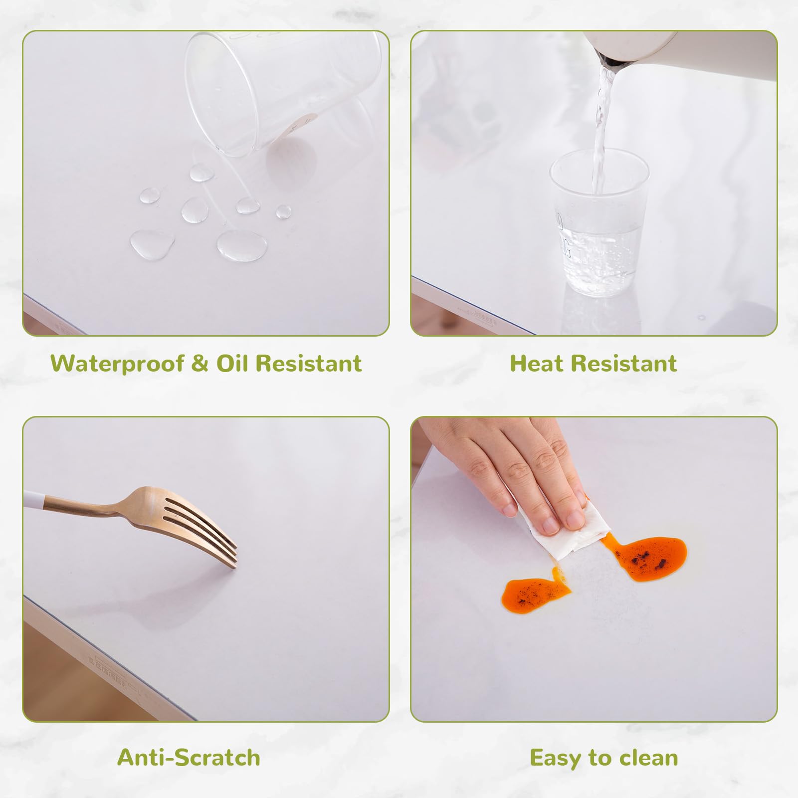 Protector de mesa Eisdroma admite corte a medida para ajuste perfecto.