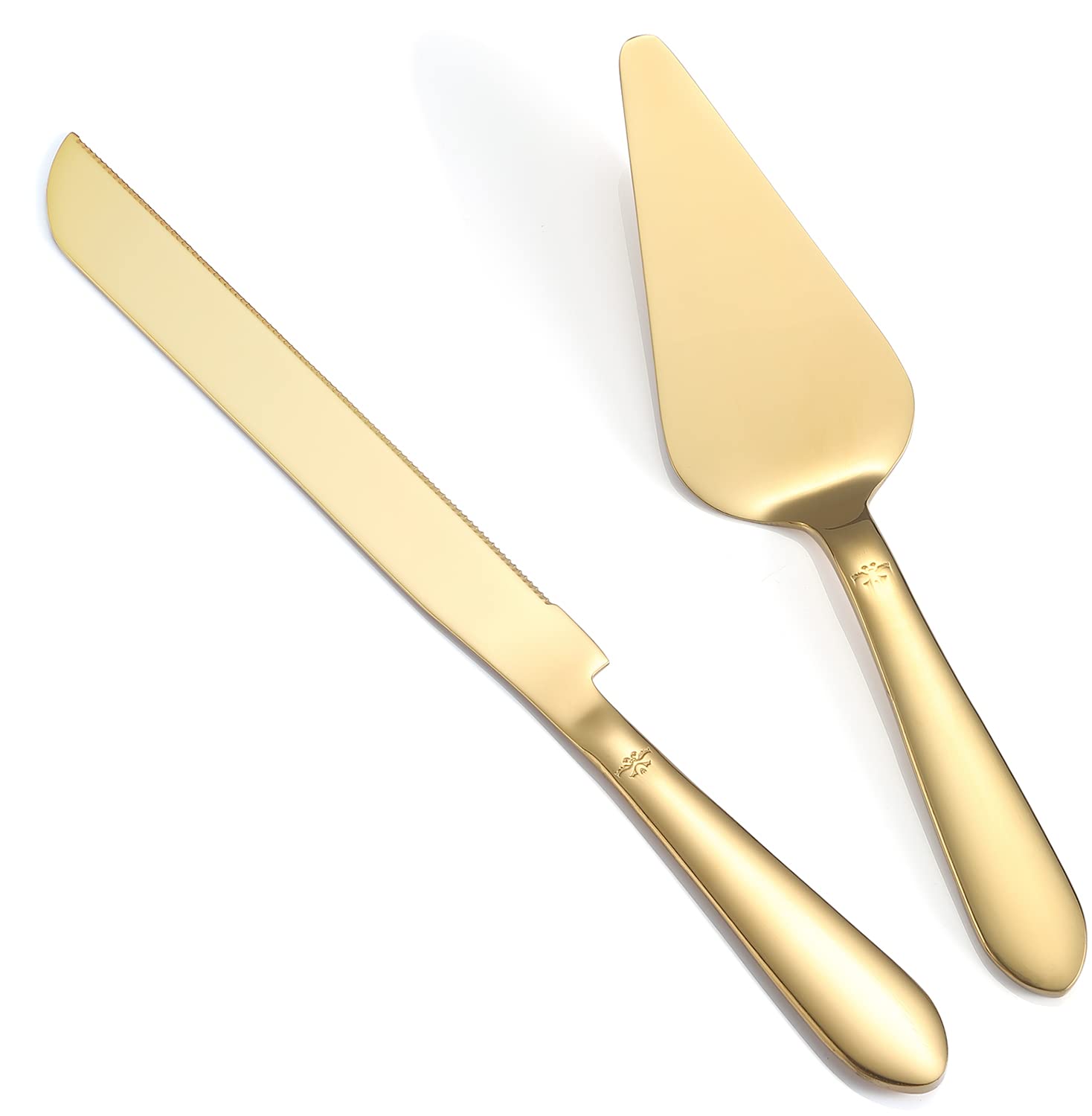 Cuchillo para pastel Eisinly con acabado dorado para cortes precisos