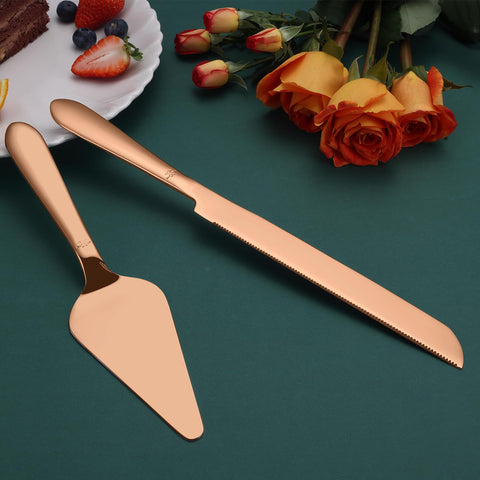 Espátula para pastel Eisinly, oro rosa, sirve porciones grandes con precisión.