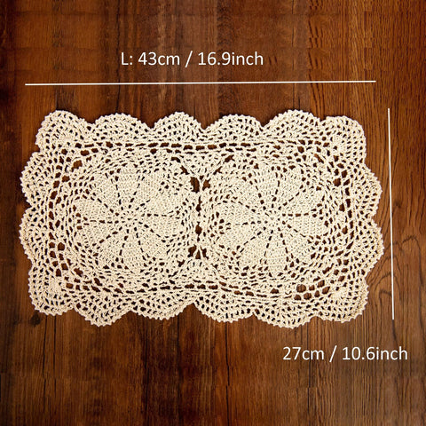 Eiyye mantel individual de ganchillo beige, protegendo la mesa