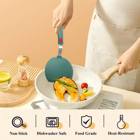 Espátula de silicona EJOEXQU resistente al calor, ideal para cocinar a altas temperaturas.