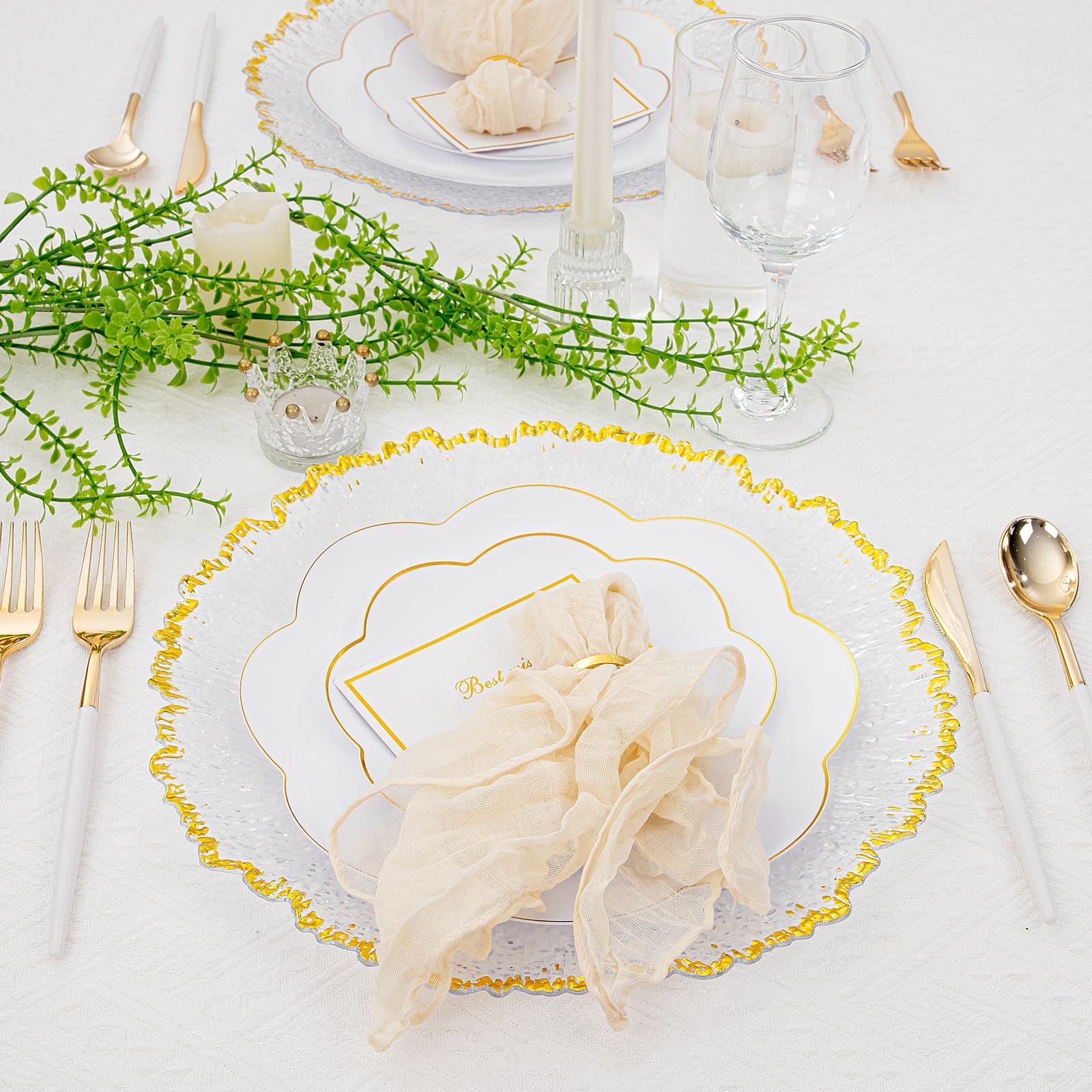 Placas cargador adecuadas para bodas y banquetes con vajilla formal.