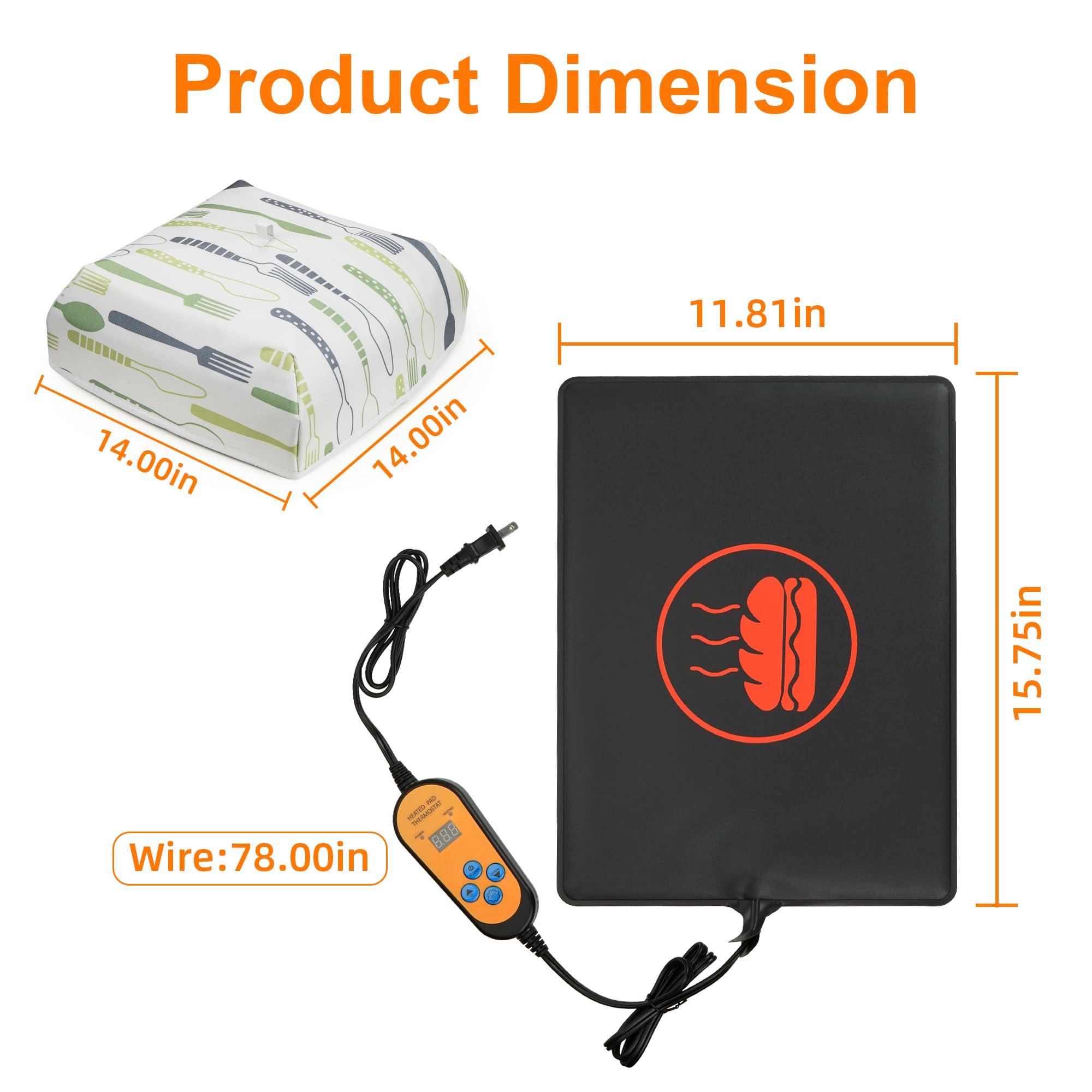 EKEPIN manta de calor para mantener alimentos calientes con control suave.