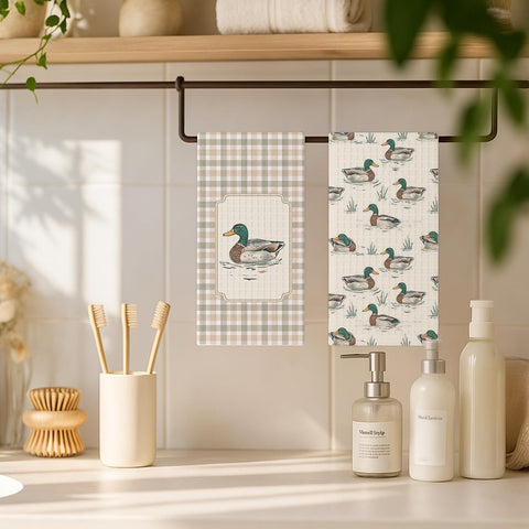 Toallas regalo EKGJW pato mallard, ideal para amantes de la vida rural.