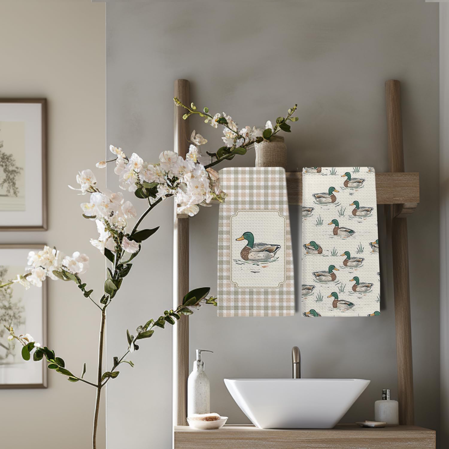 Toallas de cocina EKGJW pato mallard, útiles para secar manos y mejorar la decoración.