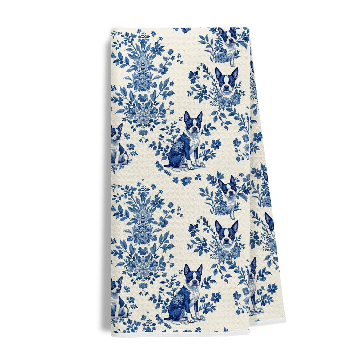 EKGJW toallas Boston Terrier toile azul para cocina, secado rápido.