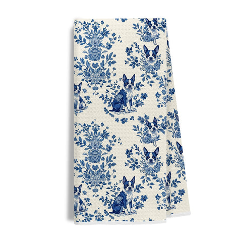EKGJW toallas Boston Terrier toile azul para cocina, secado rápido.