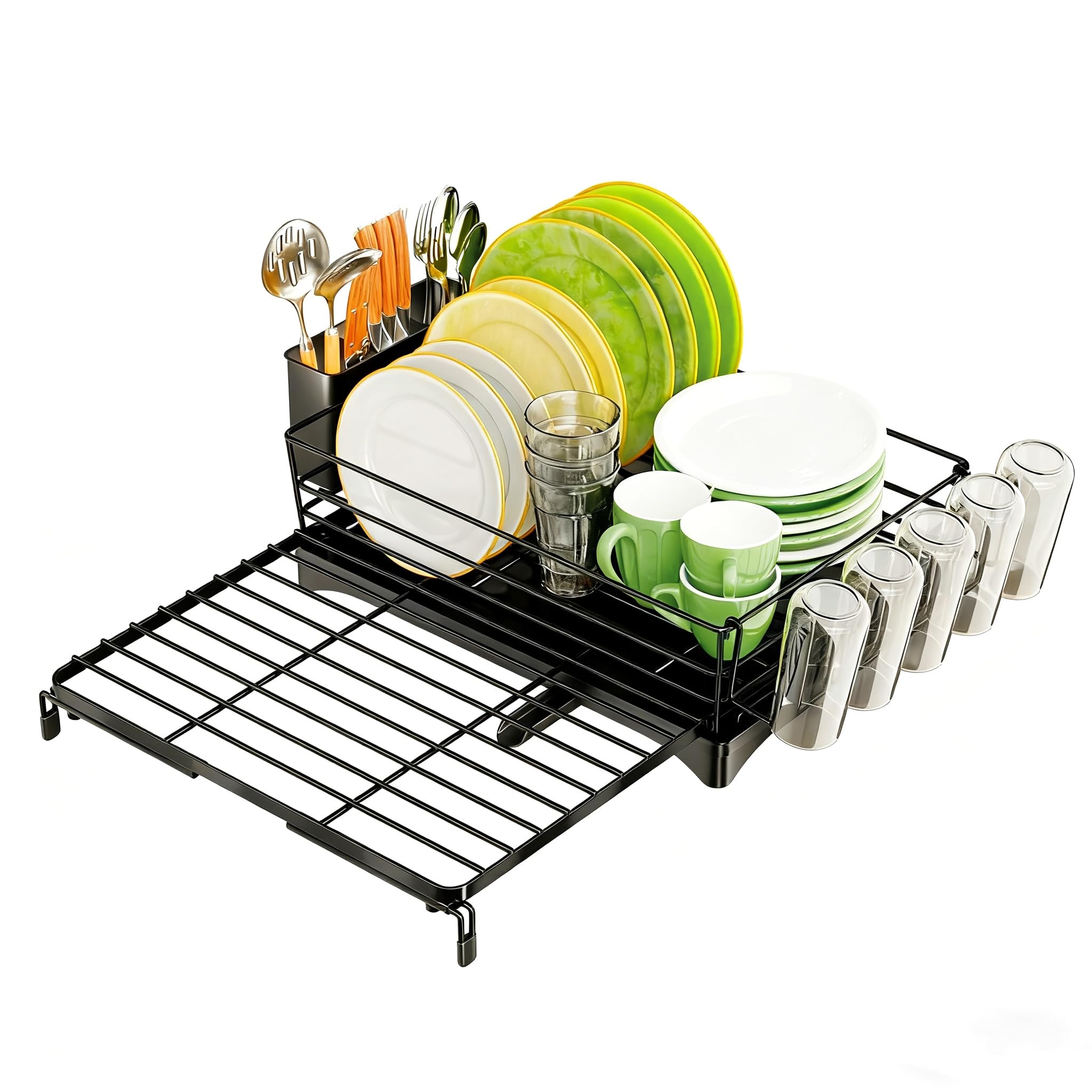Ekisemio diseño negro moderno que combina estilo práctico en la cocina.