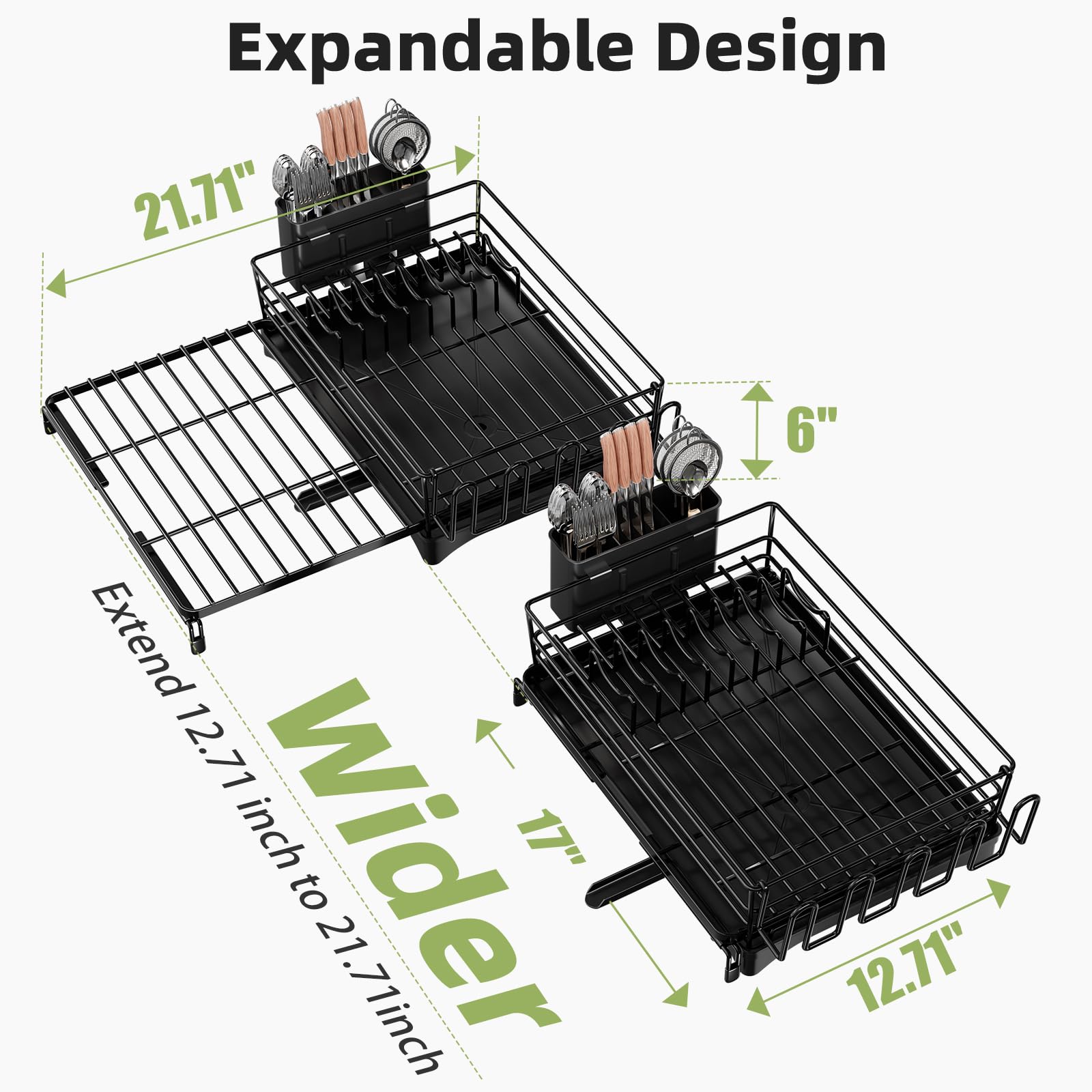 Ekisemio escurridor de platos inoxidable para uso diario y duradera.