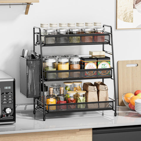 Organizador EKNITEY para uso en cocina, encimera ordenada y funcional.