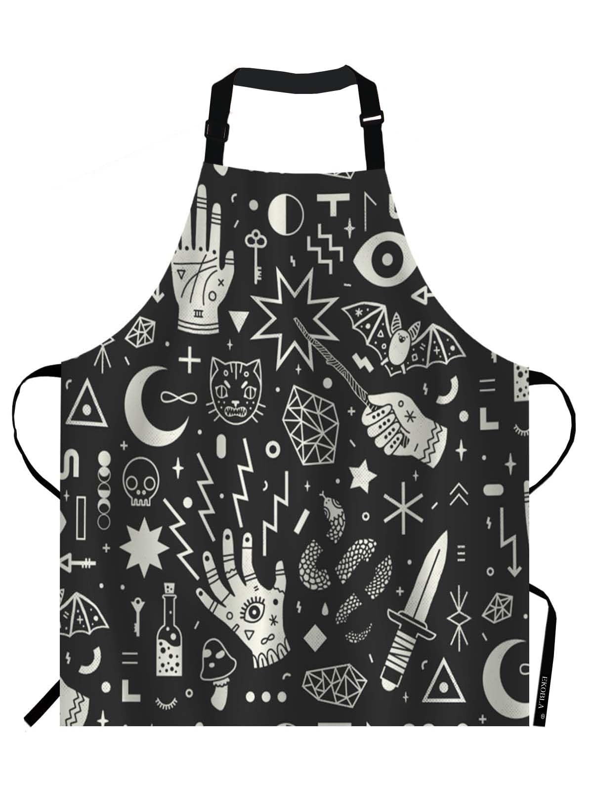 Delantal EKOBLA manos-ojos-luna: protege la ropa al cocinar o pintar en casa.