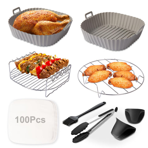 EKRHORBY: conjunto de 8 accesorios para freír al aire, ideal para ampliar recetas.