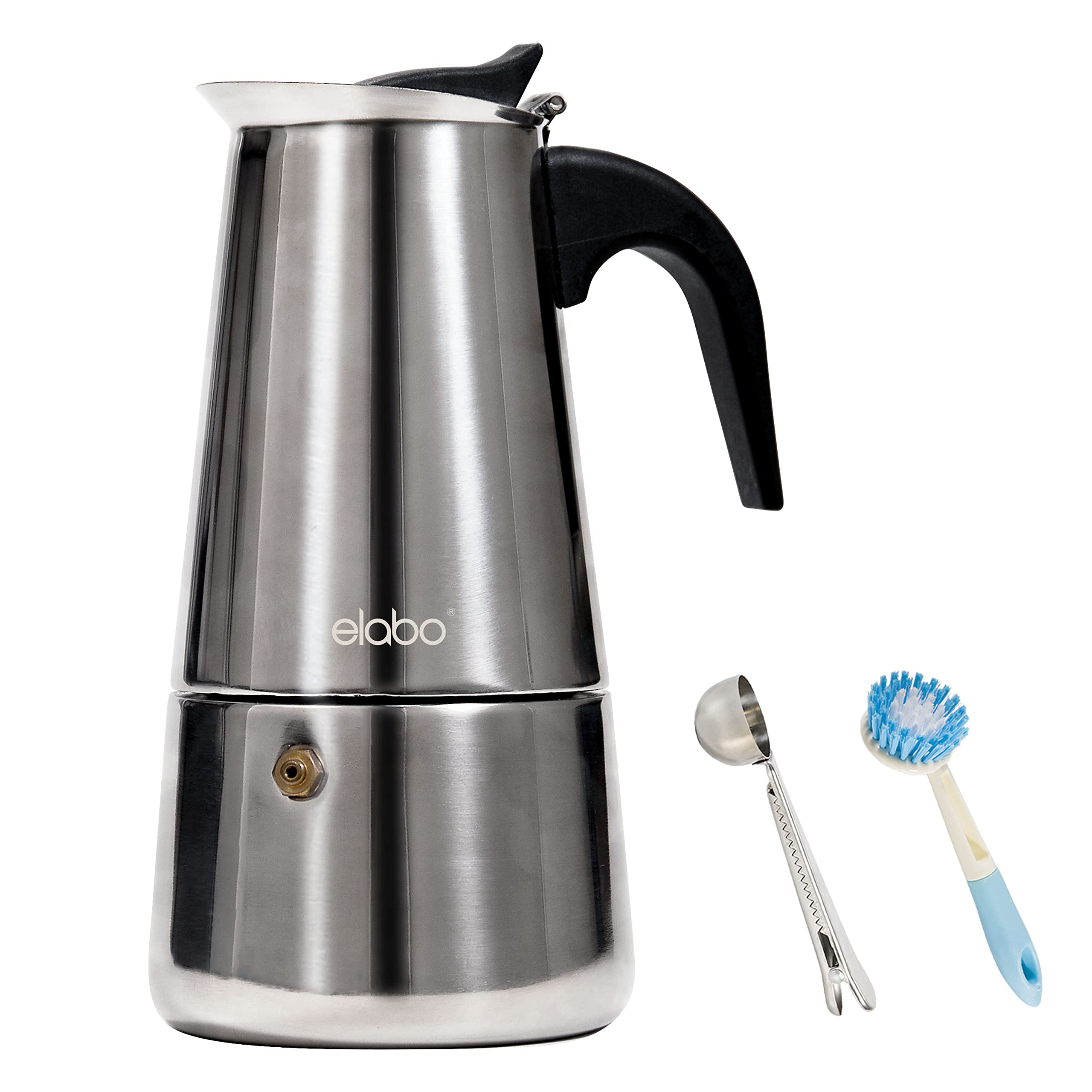 Elabo cafetera espresso estufa 6 tazas: espresso rápido en casa