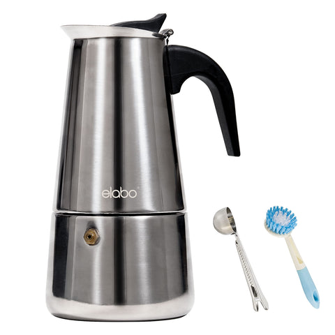 Elabo cafetera espresso estufa 6 tazas: espresso rápido en casa