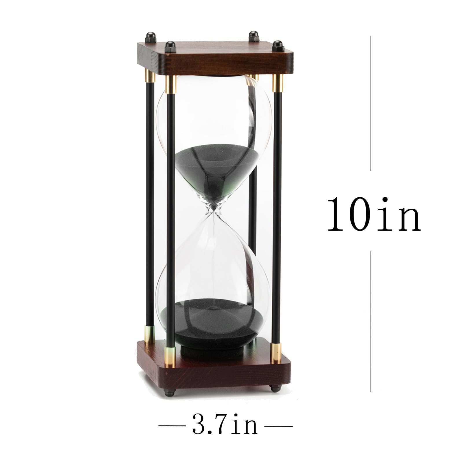 ElaineStore reloj de arena con arena negra, decoración vintage para sala.