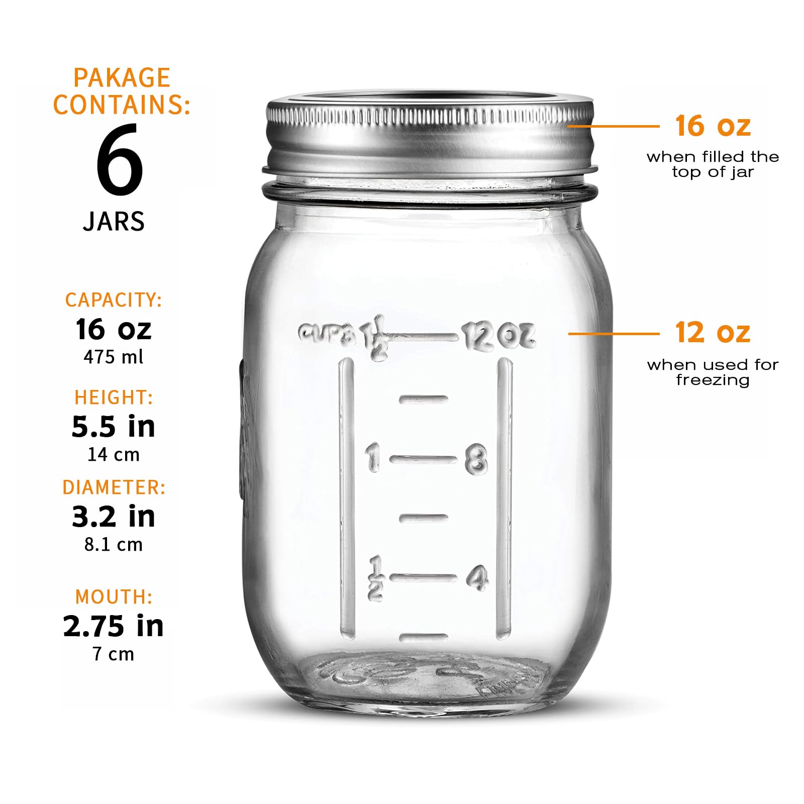 ELAORY 16 oz, cierre hermético para conservar frescura y evitar derrames.