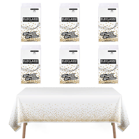 Eleclassi mantel diseño clásico con puntos blancos dorados.
