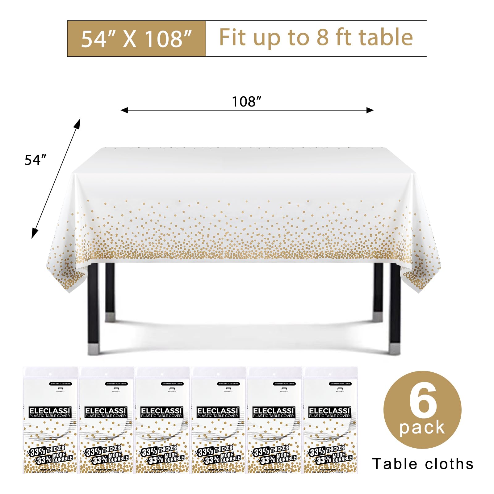 Eleclassi mantel desechable espesor superior para mayor durabilidad.