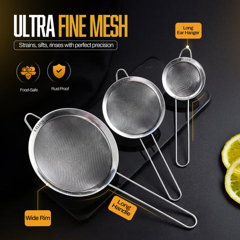 Eleen colador de malla fina 12 cm ideal para hortalizas y pastas.