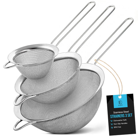 Eleen colador de malla fina 8 cm para enjuagar verduras con precisión.