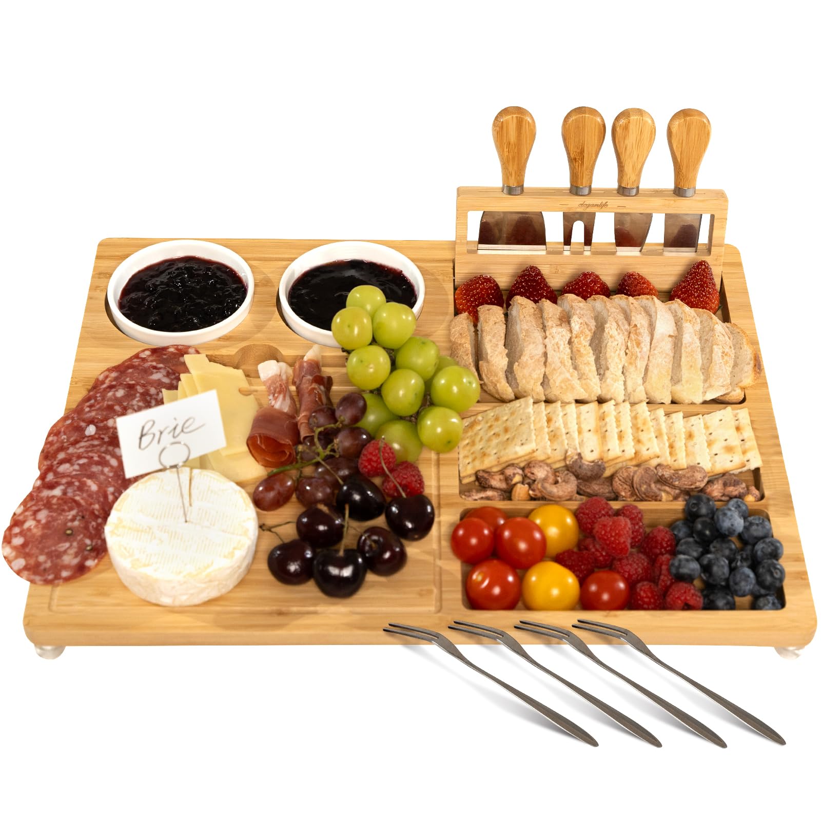 eleganlife tabla charcuteria cuchillos: ideal para reuniones elegantes y fáciles de servir.
