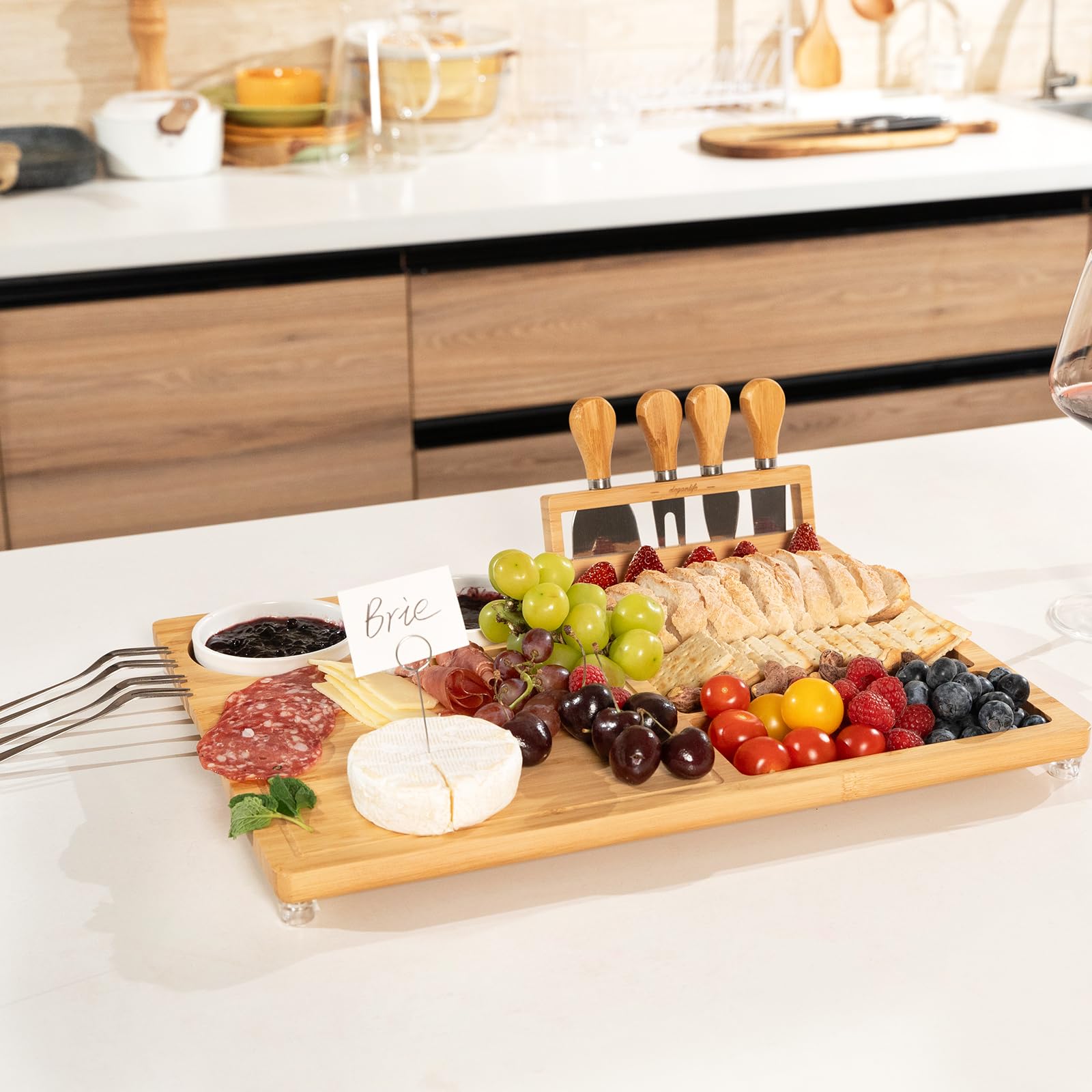 eleganlife tabla charcuteria cuencos ceramicos: mantiene salsas ordenadas y accesibles.