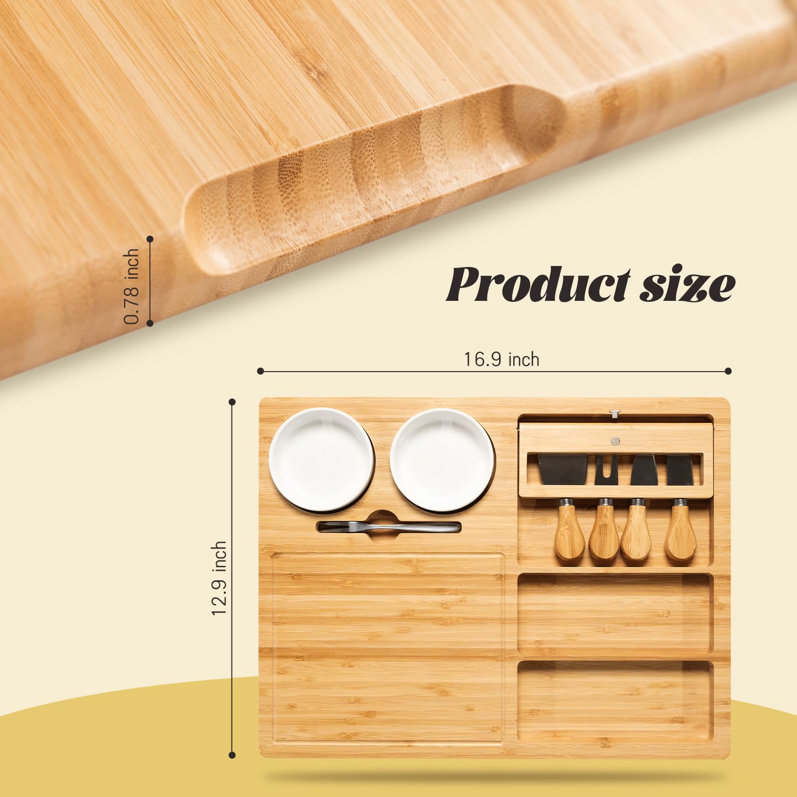eleganlife dimensiones 17x13: ofrece amplio espacio para múltiples aperitivos.