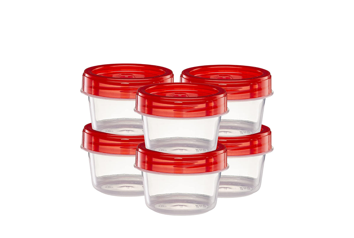 Elegant Disposables contenedor 4 oz con tapa twist roja para almacenamiento seguro