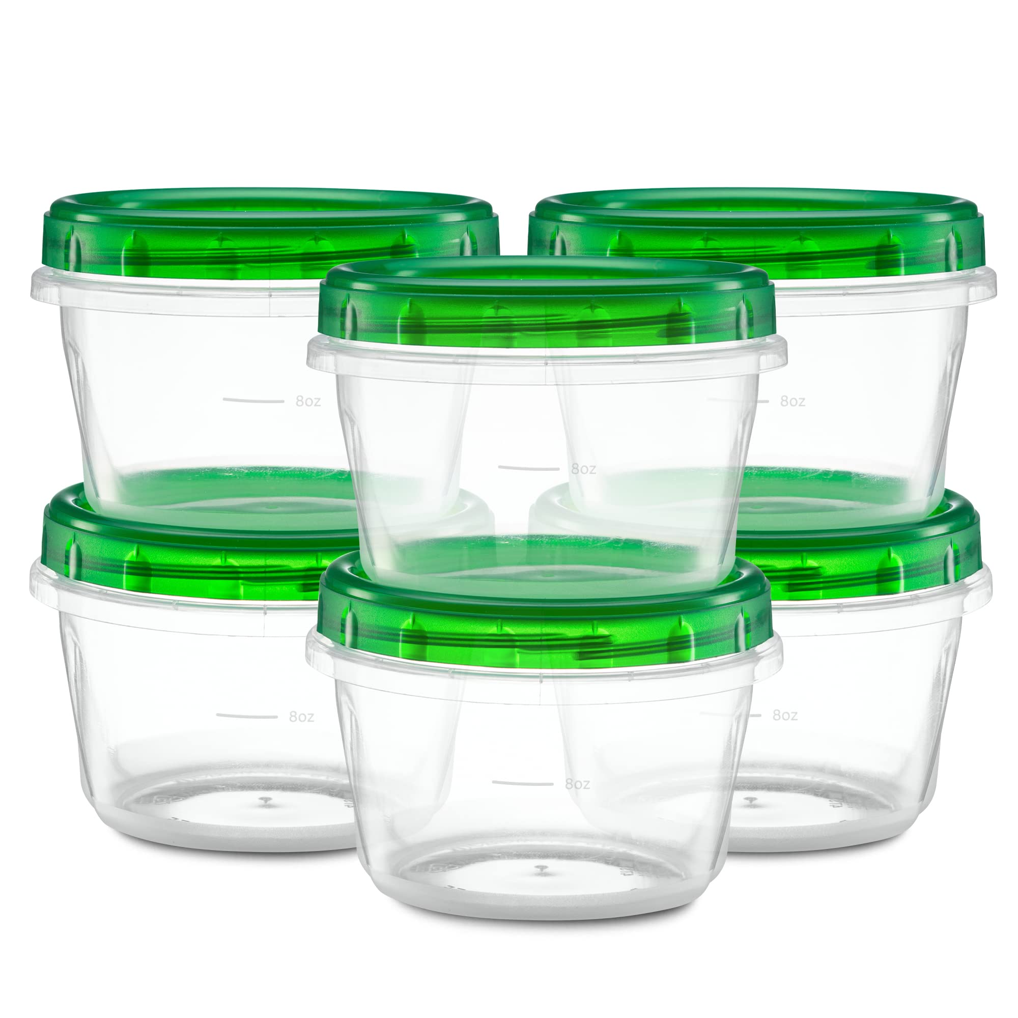 Contenedor ELEGANT DISPOSABLES de 16 oz con tapa twist verde, ideal para almuerzos