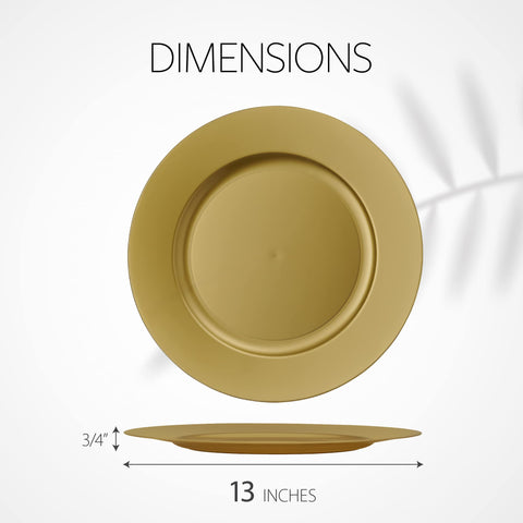 ELEGANT DISPOSABLES, paquete de 6 placas doradas para eventos.