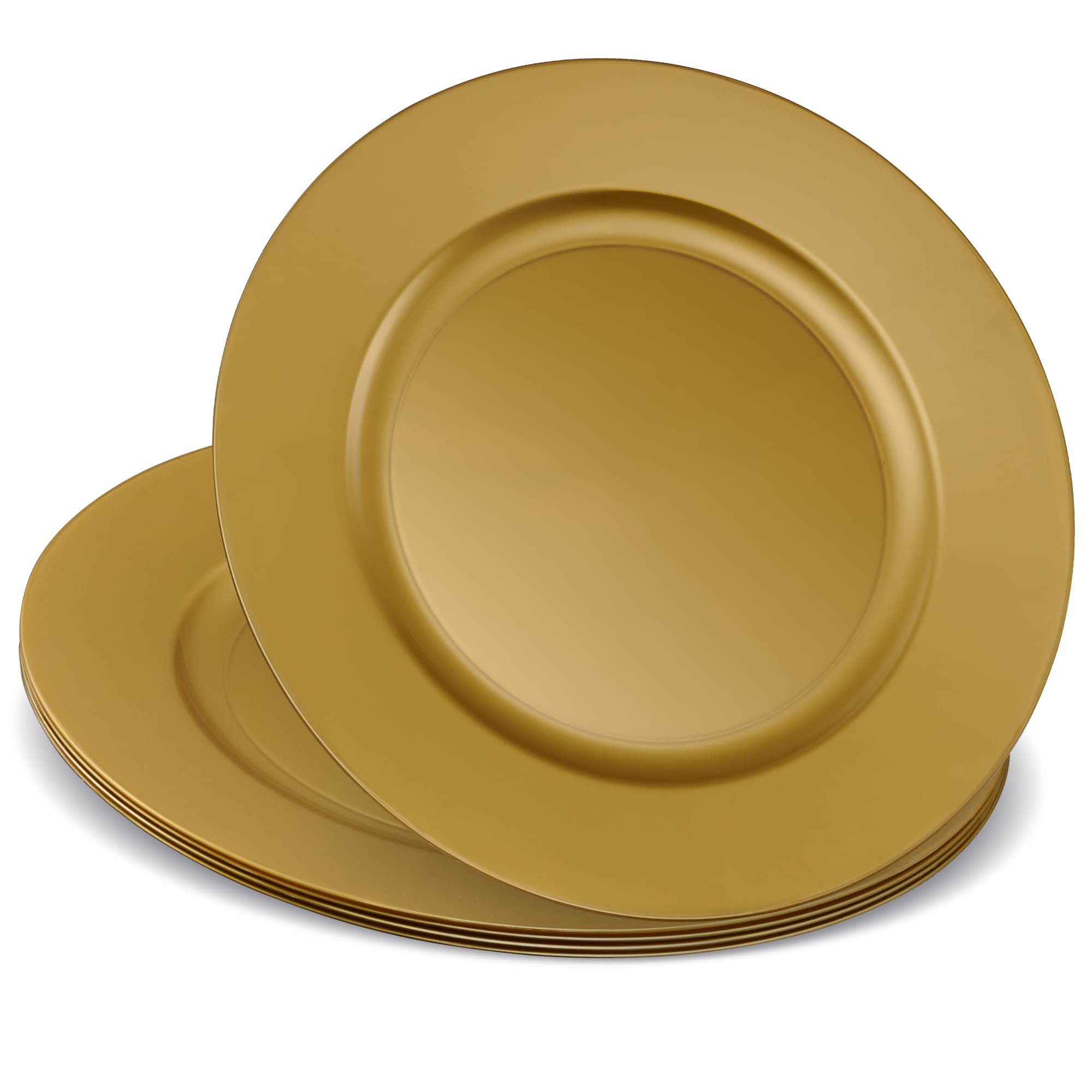 ELEGANT DISPOSABLES, plato cargador dorado 13 pulgadas, añade elegancia a la mesa.