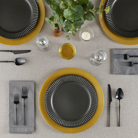 ELEGANT DISPOSABLES, plato servir dorado, uso multi para comidas y aperitivos.