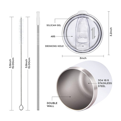 Vaso regalo de ELEGANTPARK con tapa transparente y sorbete reutilizable para uso diario.