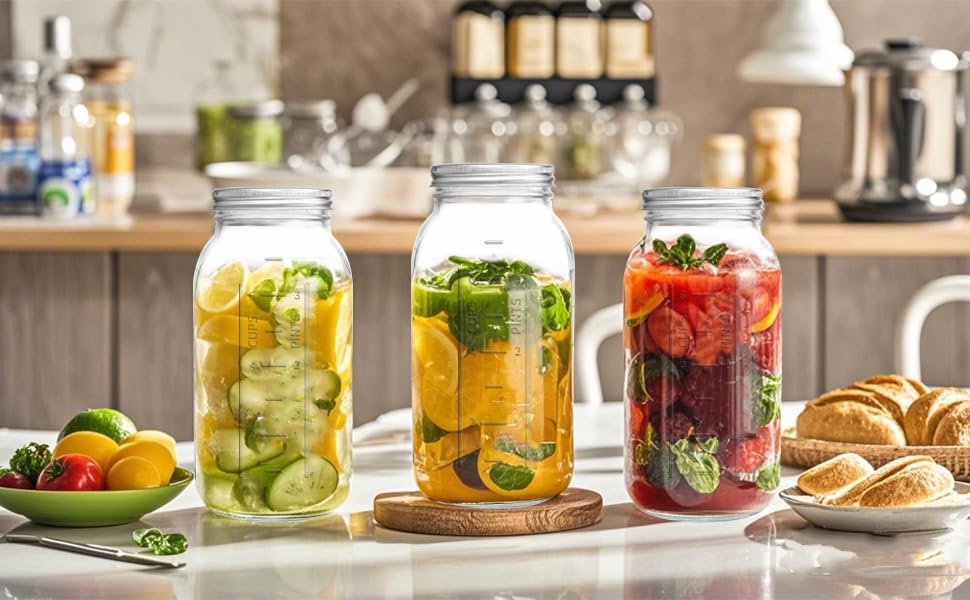 frascos eleganttime mason abiertos para envasar productos caseros