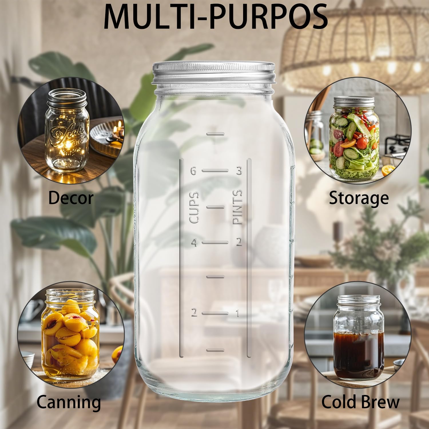 frascos eleganttime mason reutilizables y reciclables para almacenamiento