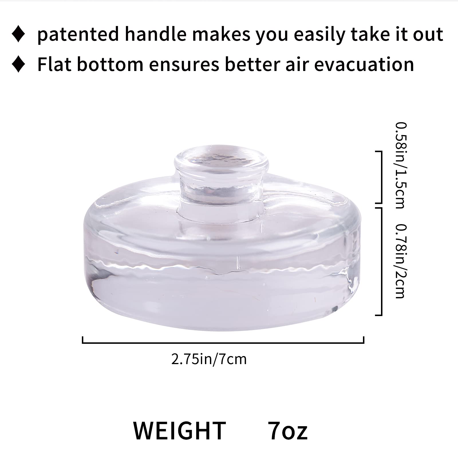 Eleganttime pesa de vidrio para frascos de boca ancha, diámetro de 2,7 pulgadas compatible.