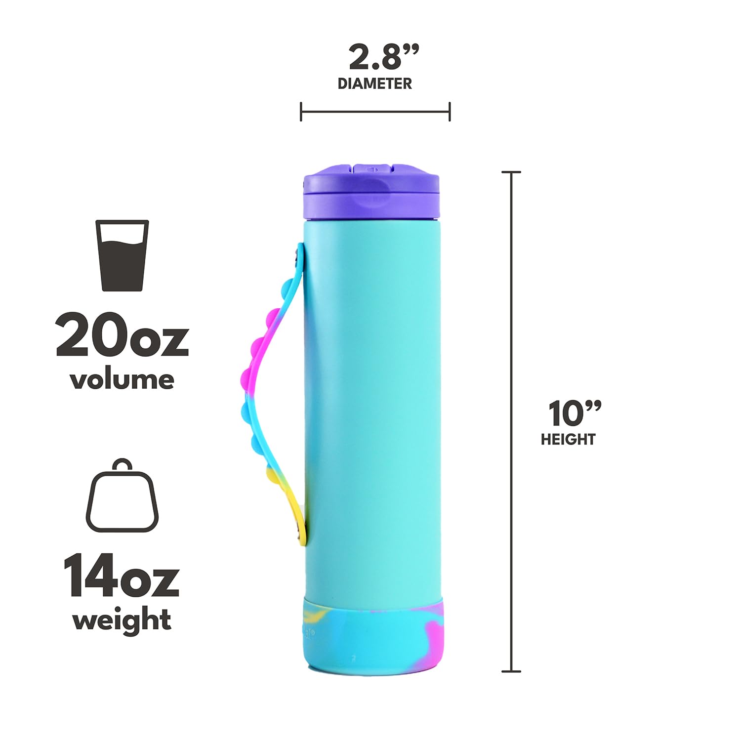 Capacidad de 590 ml para toda la jornada escolar
