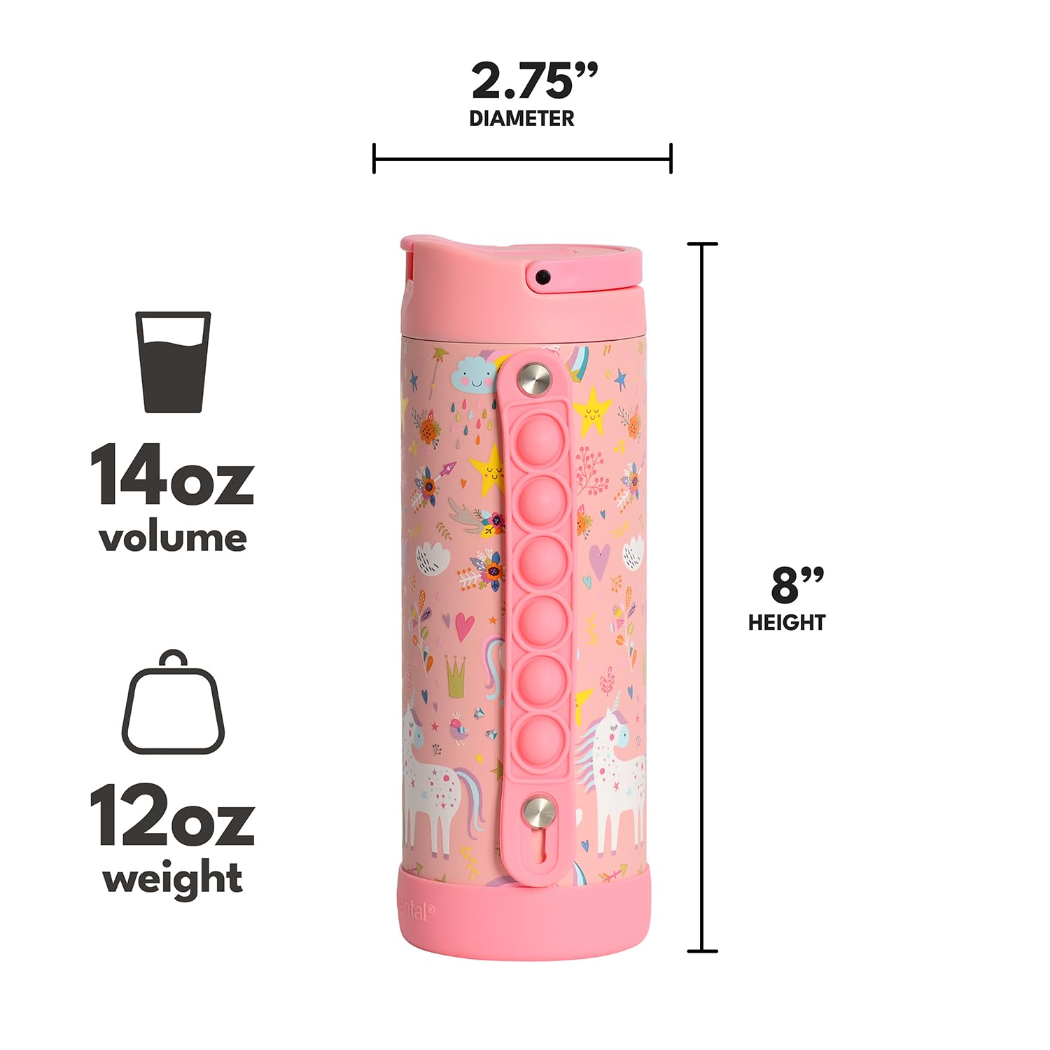 Botella Elemental Iconic 14 oz, tamaño ideal para mochila