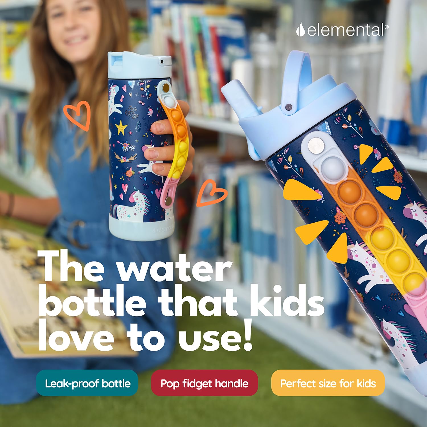 Libre de BPA, segura para uso diario en casa o escuela.