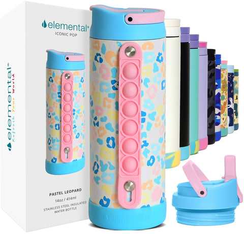 Elemental Iconic para niños con pop-it en la mano, ideal para concentración durante el recreo.