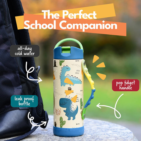 La botella Elemental Iconic para niños con aislamiento triple mantiene bebidas frías.