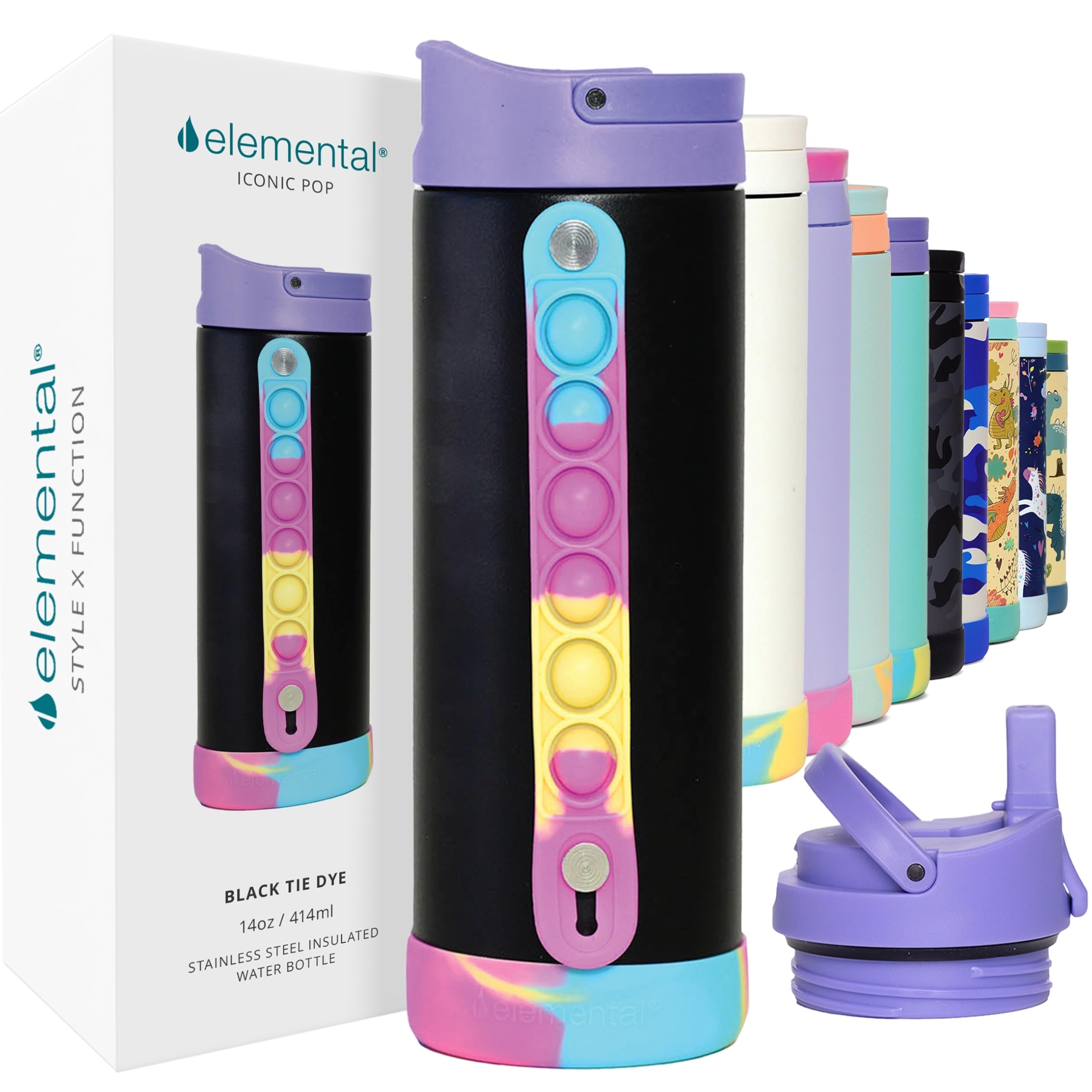 Elemental Iconic con asa Pop-It para niños, distracción táctil durante la jornada escolar.