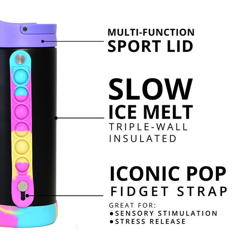 Elemental Iconic, ideal para escuela y deporte, botella reutilizable.