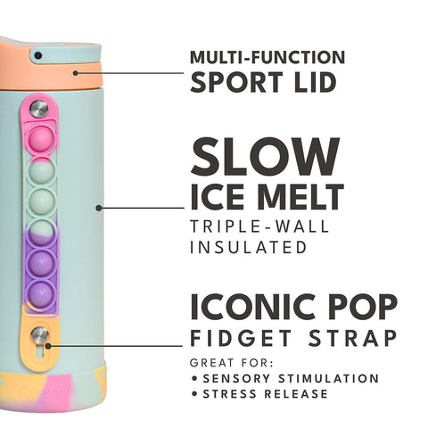Botella Elemental Iconic con asa Pop-It para manos ocupadas